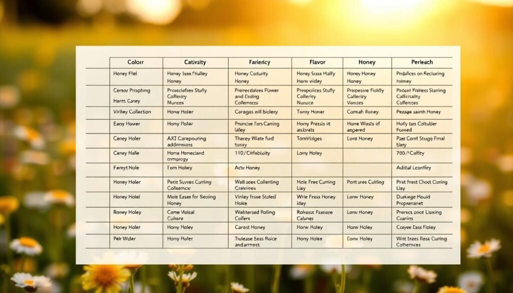 honigsorten tabelle