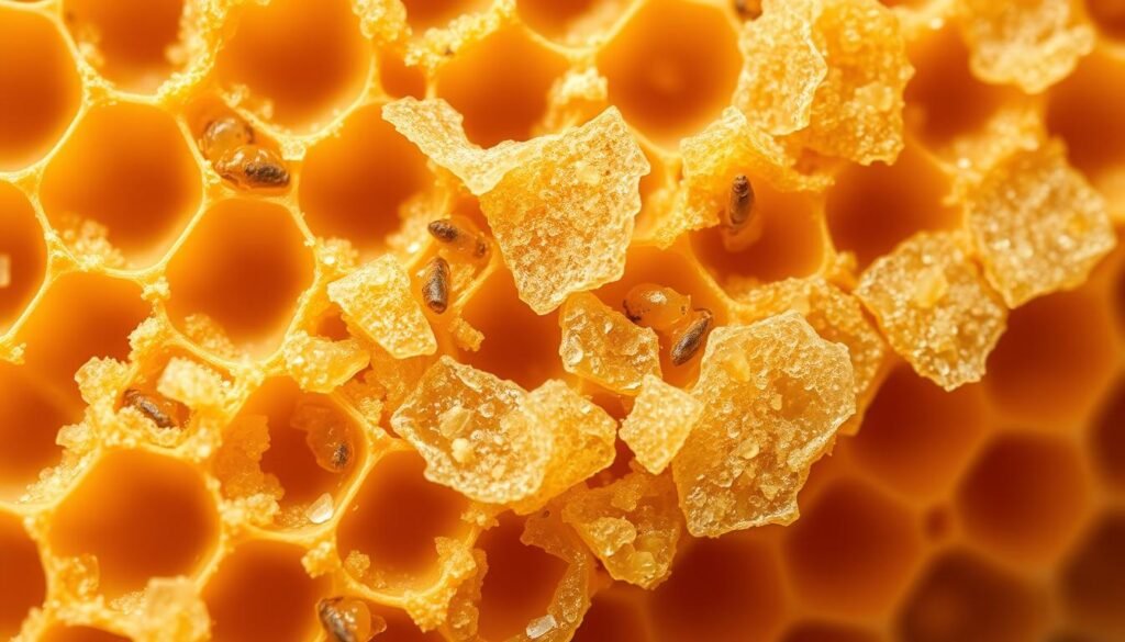 schaum pollen wachspartikel